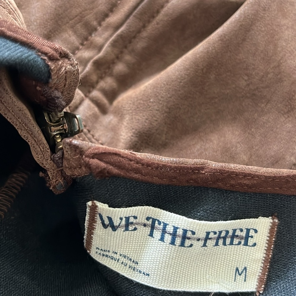 We The Free People Nico Faux Suede One Piece Jumpsuit Romper Womens Med NWOT - Picture 7 of 14